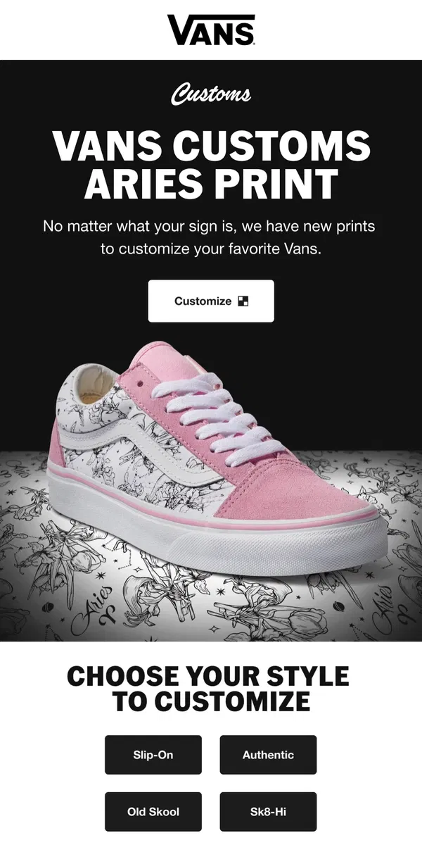 Email from Vans. ♈ MUST BE ARIES SEASON