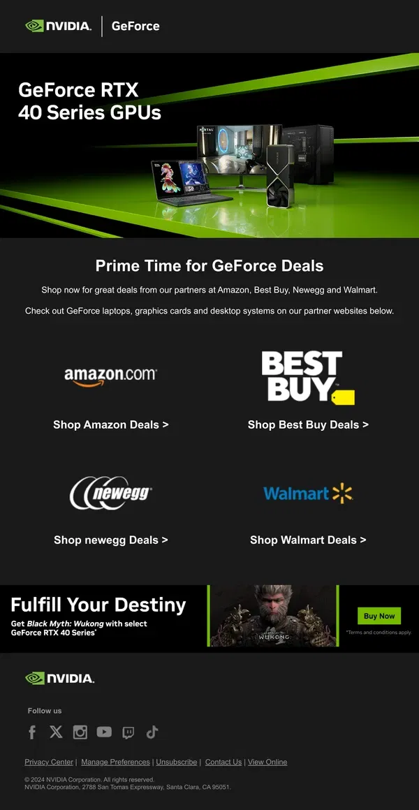 Email from NVIDIA. Shop Prime Day Deals on GeForce Products