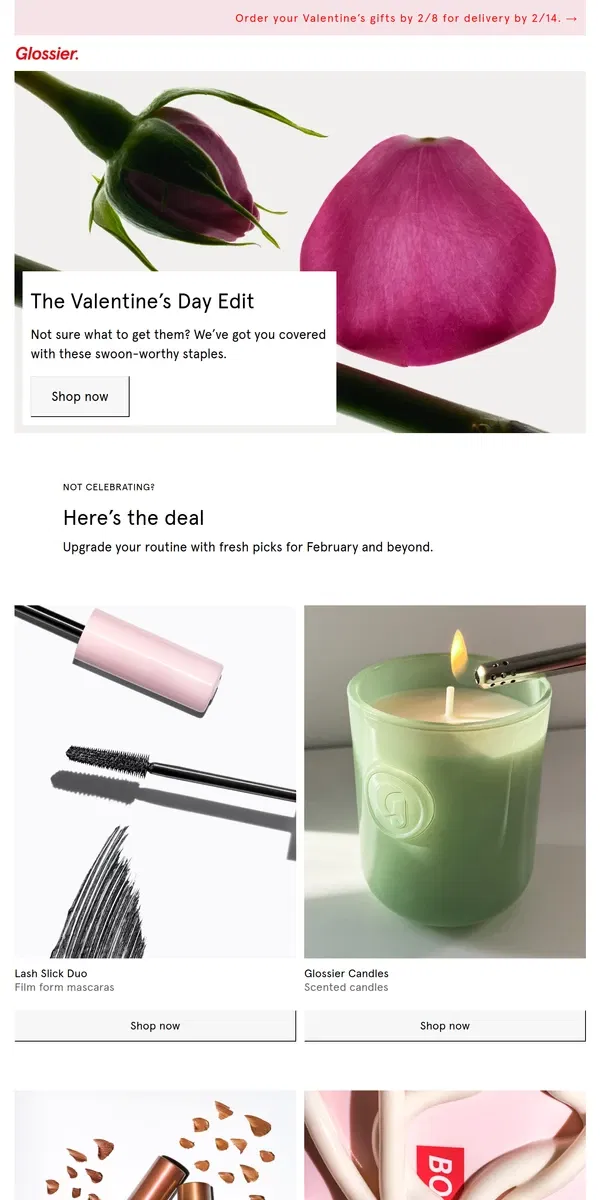 Email from Glossier. Not sure what to get them?