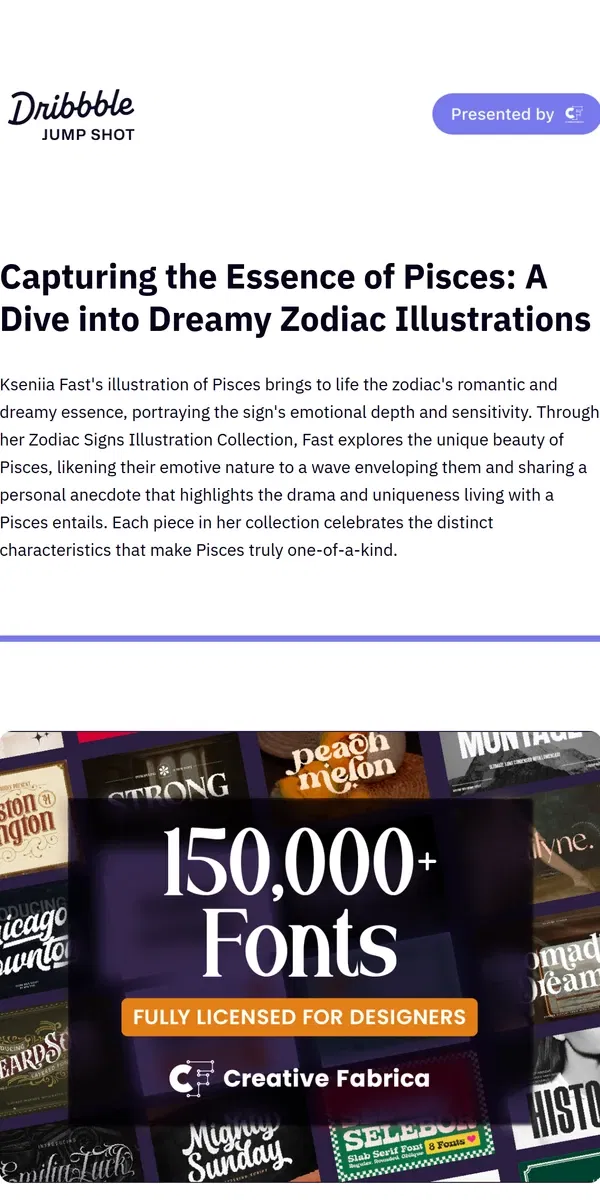 Email from Dribbble. ♓️ Dive Deep into the Zodiac: Unveil the Dreamy World of Pisces