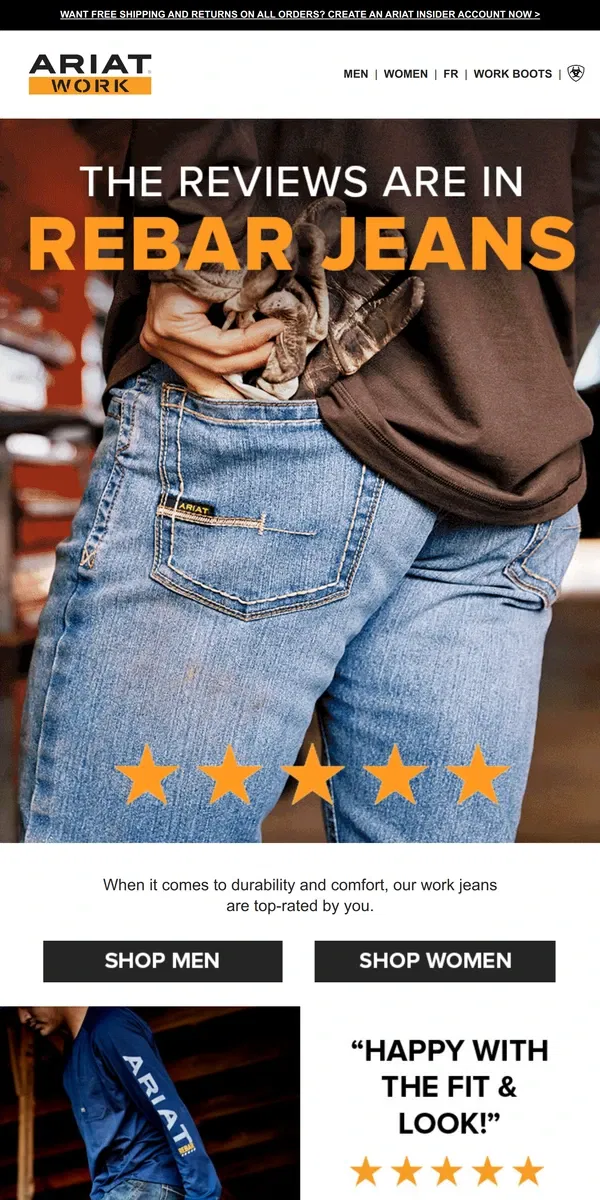 Email from Ariat. Top-Rated By You