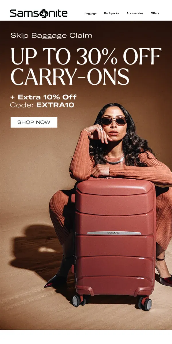 Email from Samsonite. Only a Few Days Left: Extra 10% Off All Carry-Ons