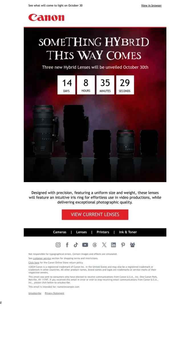 Email from Canon. New Hybrid Lenses are Creeping In...