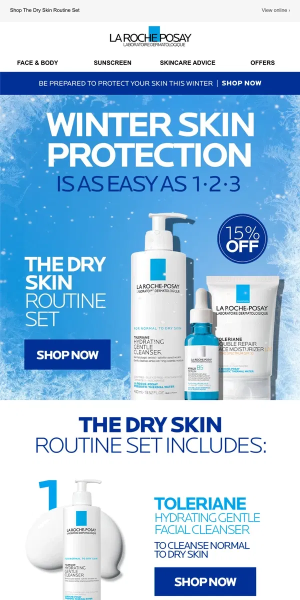 Email from La Roche-Posay. Your winter skin essentials