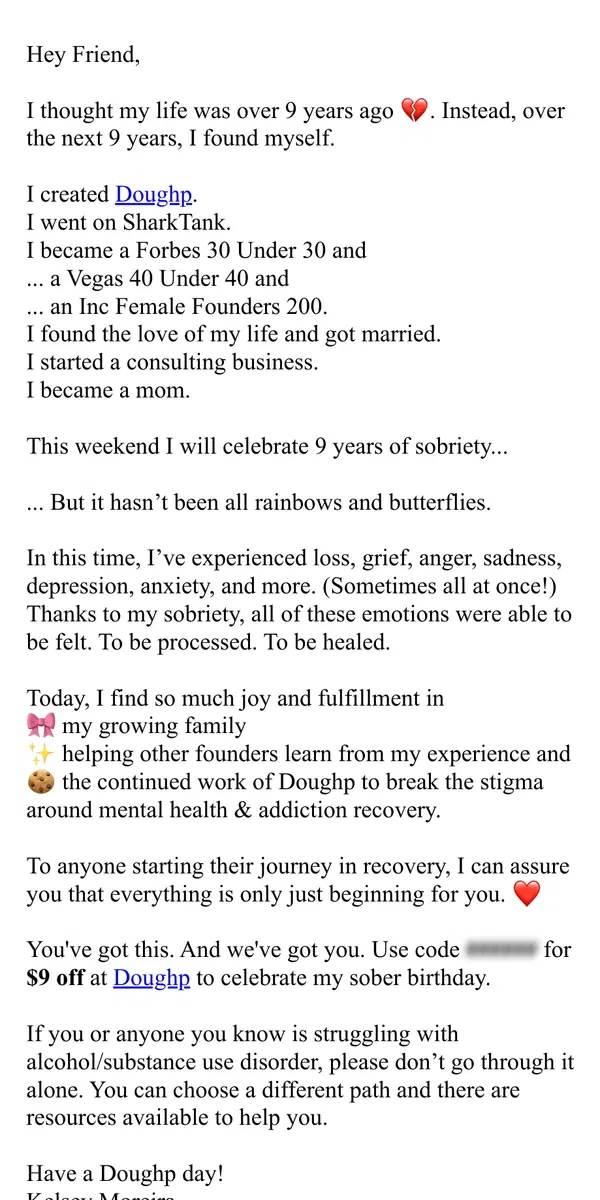 Email from Doughp. Reflecting on my sober journey