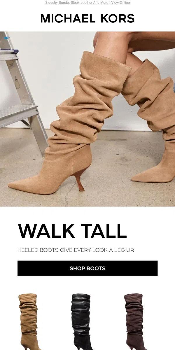 Email from Michael Kors. The Best New Boots Are Tall And Textural