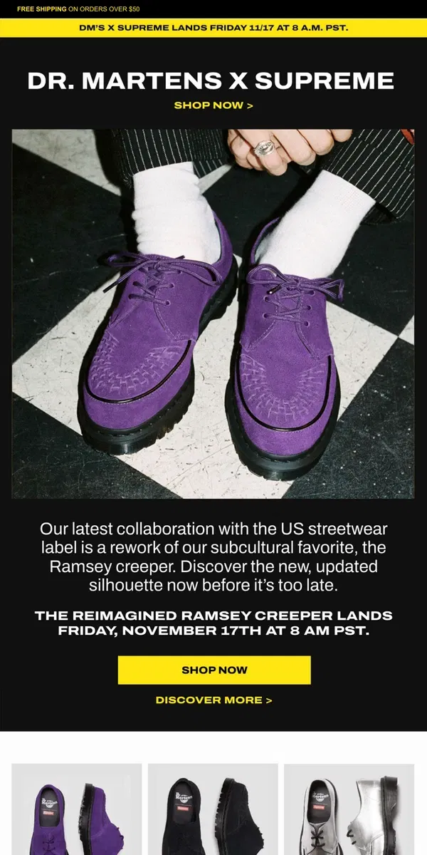 Email from Dr. Martens. Dr. Martens x Supreme