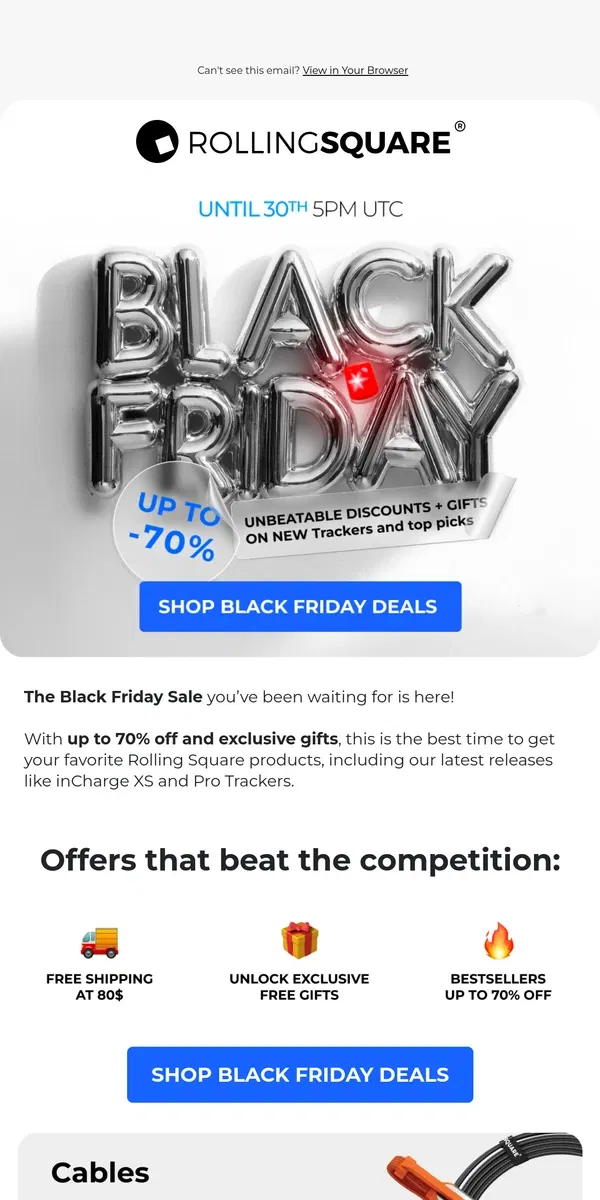 Email from Rolling Square. Black Friday is here 🎉