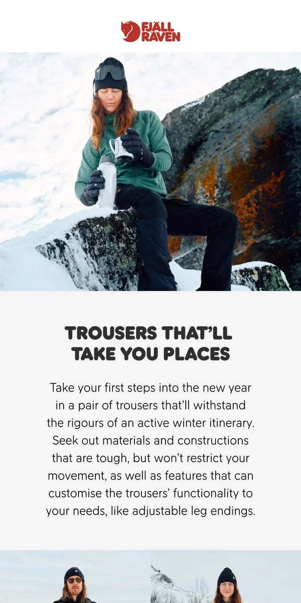 Email from Fjällräven. You’ll go places in the right trousers 