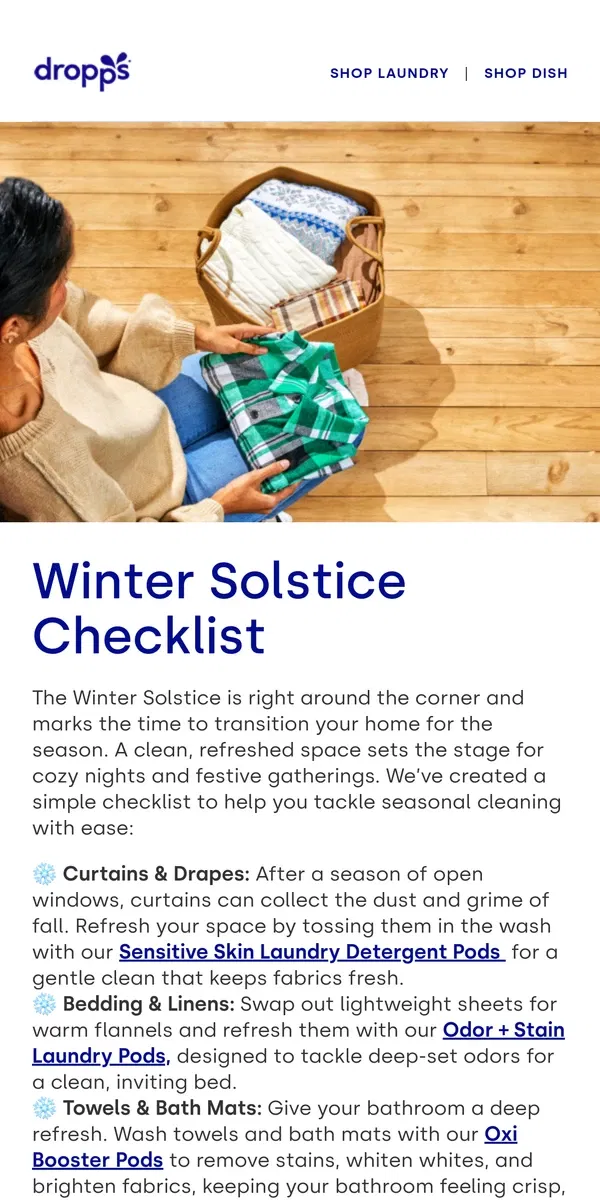 Email from Dropps. Are you ready for winter?