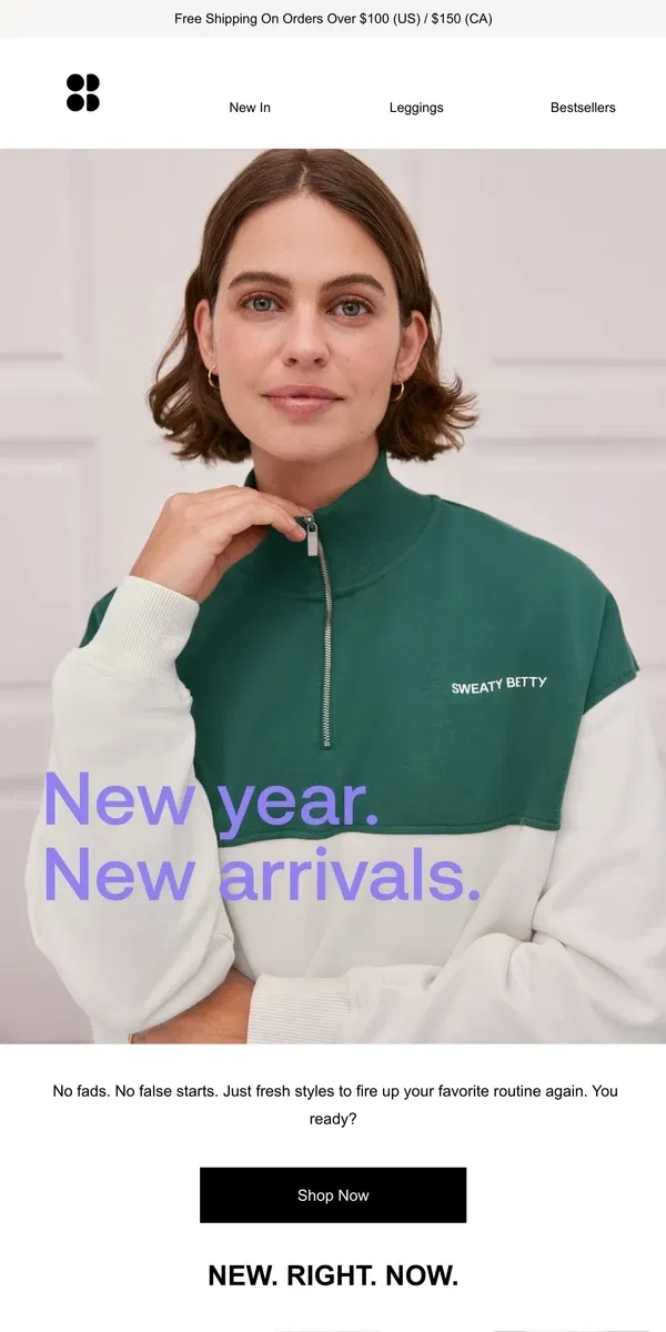 Email from Sweaty Betty. NEW. NEW. NEW.