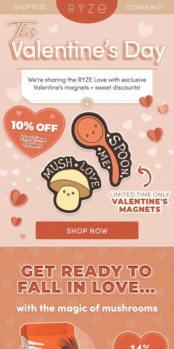 Email from RYZE Mushroom Coffee. We're sharing the love...