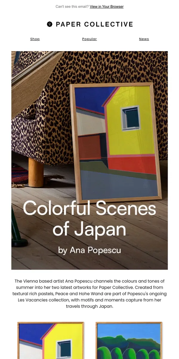 Email from Paper Collective. Art inspired by Japanese Travels