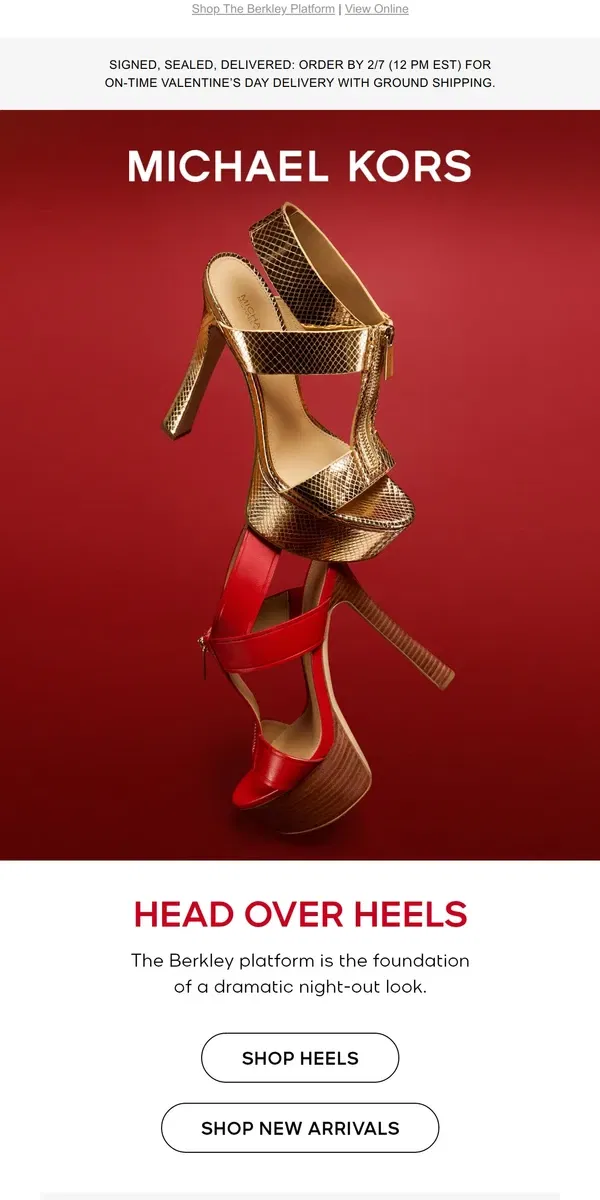 Email from Michael Kors. Date Night? Wear These.