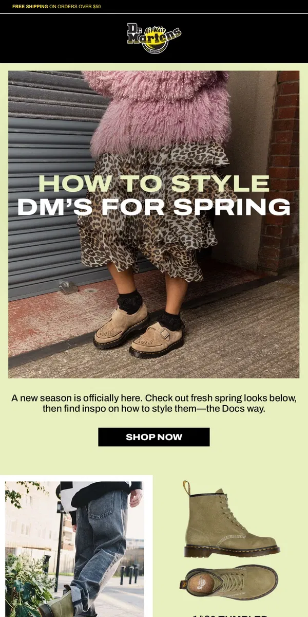 Email from Dr. Martens. How to style spring DM’s