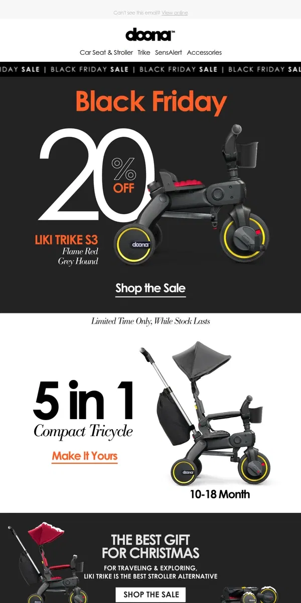 Email from Doona. 🎄🎁 The Best Christmas Gift — 20% Off Liki Trike 🎅