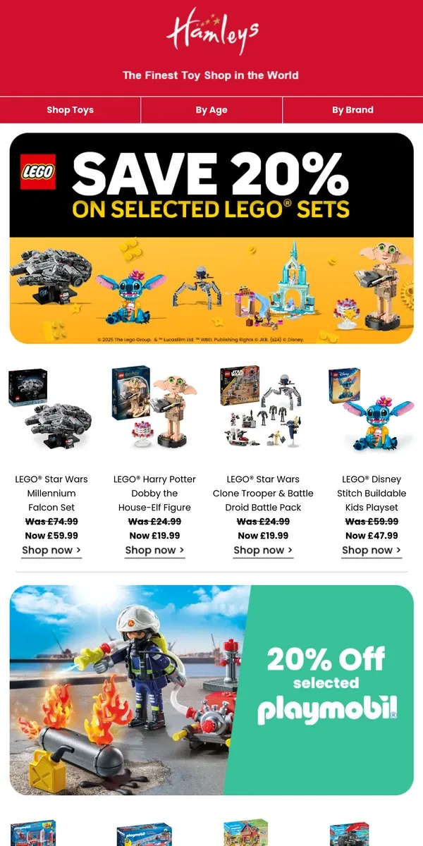 Email from Hamleys. Shop Best Selling Offers