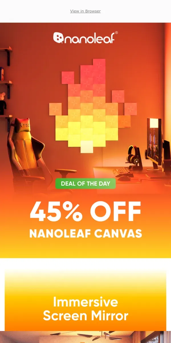 Email from Nanoleaf. 35% Off Canvas 🛍️