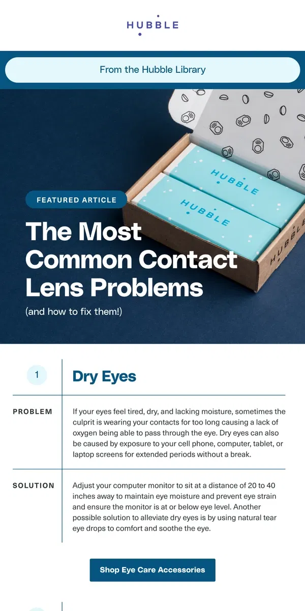 Email from Hubble Contacts. Say goodbye to dry, itchy eyes.