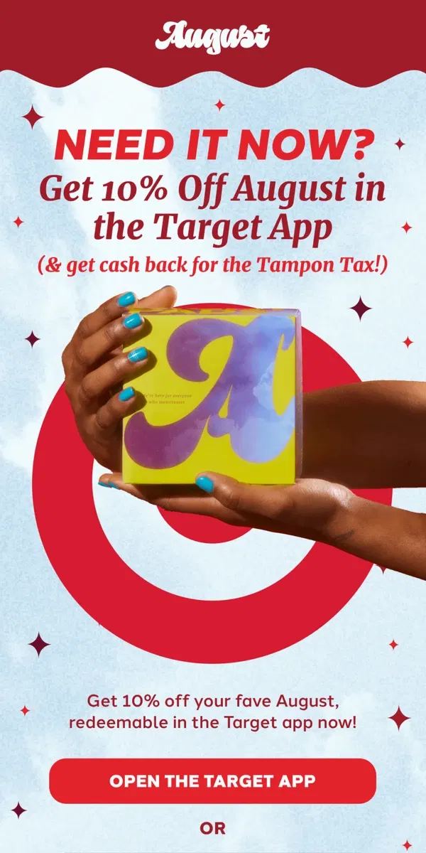 Email from August. 10% Off August at Target 🎯