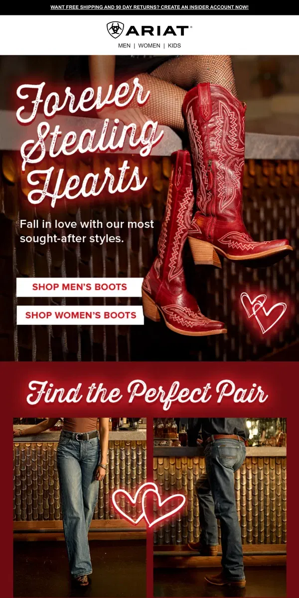 Email from Ariat. A Match Made in Heaven 💘