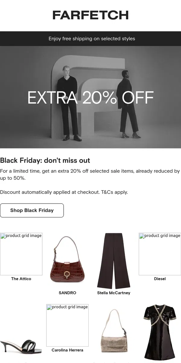 Email from FARFETCH. Don't miss out on Black Friday