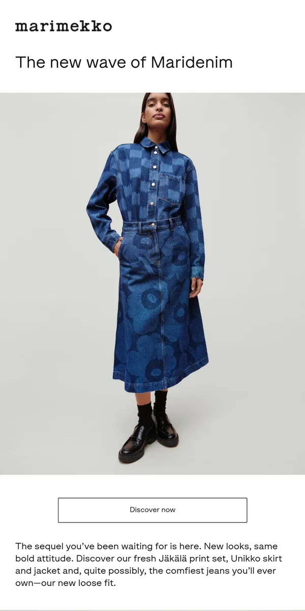 Email from Marimekko. Back with a bang: New Maridenim