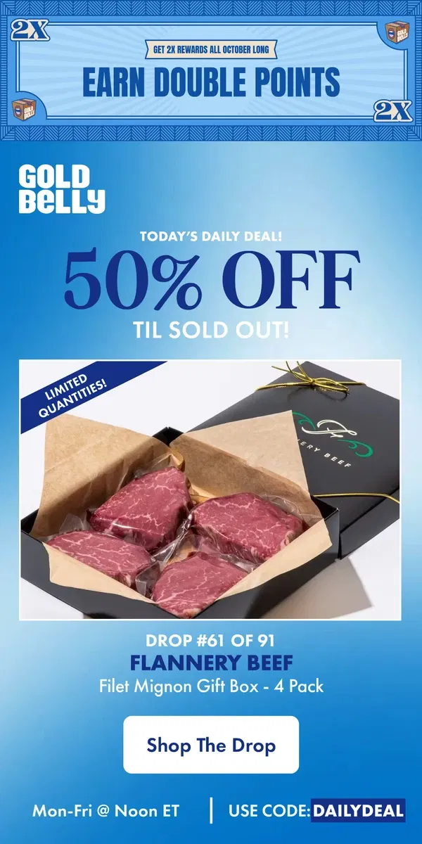 Email from Goldbelly. 🚨Today’s Daily Deal: 50% OFF!🚨