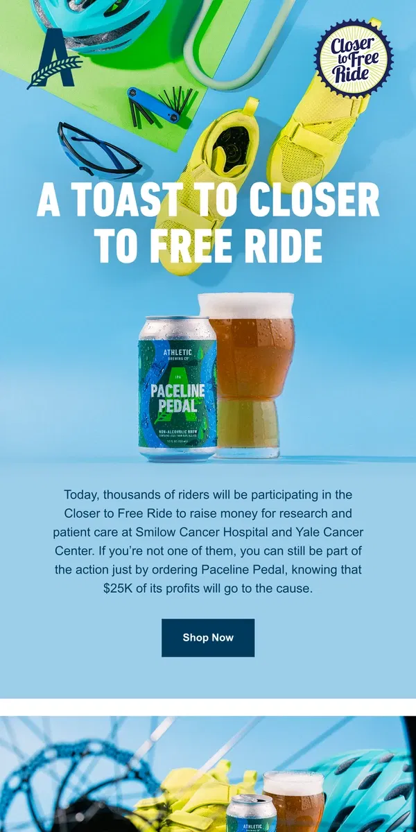 Email from Athletic Brewing Co. Don’t let Paceline Pedal pass you by