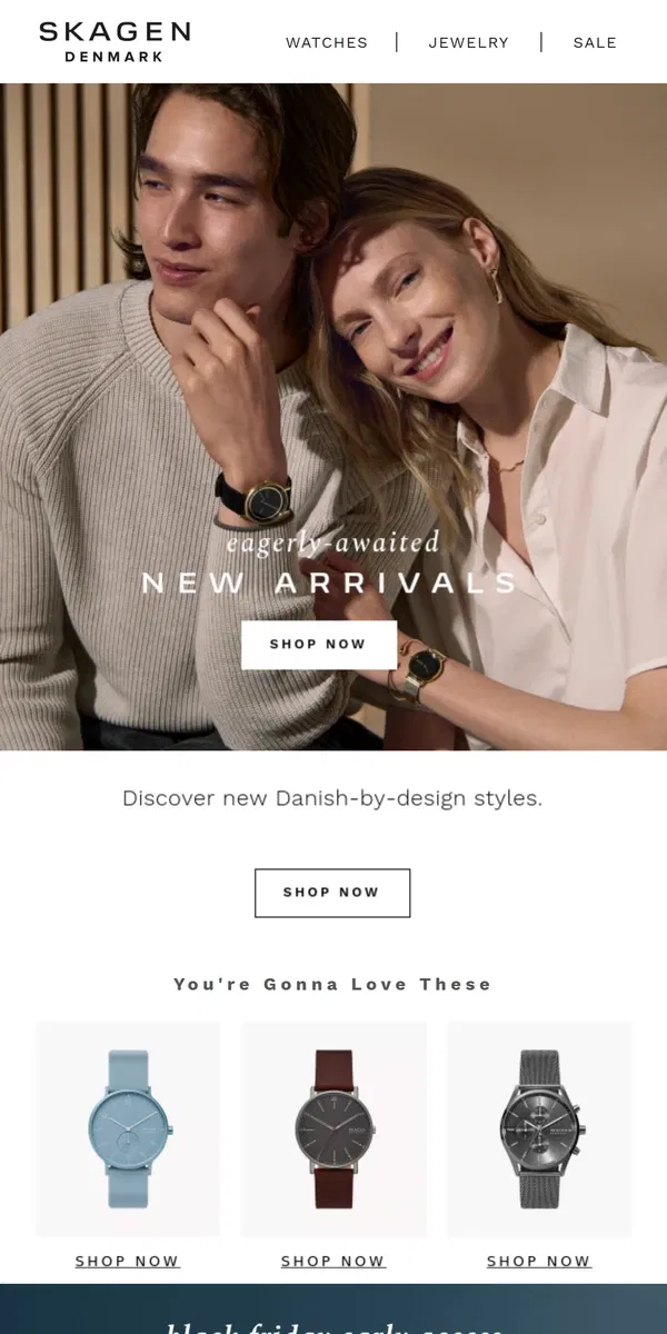 Email from Skagen. new danish-by-design styles just landed.