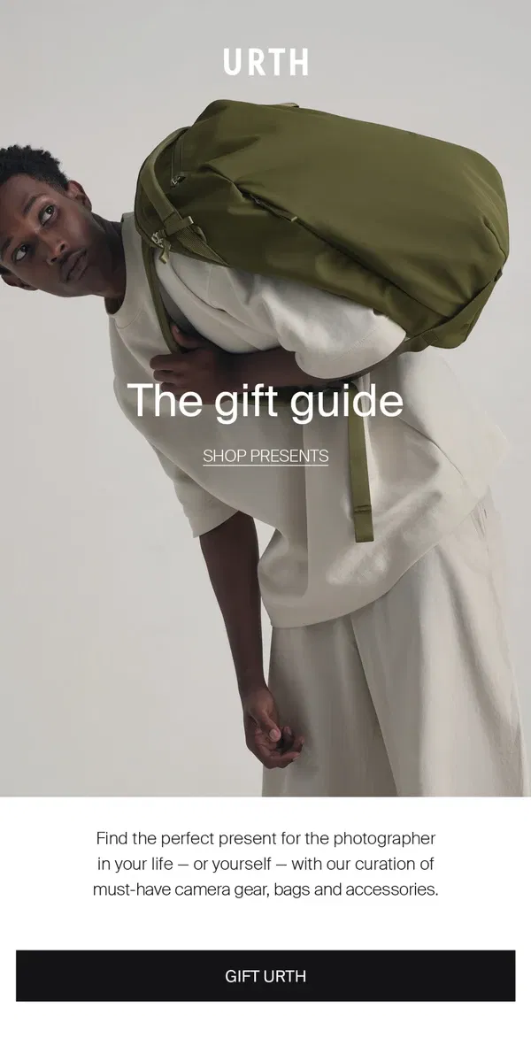 Email from Urth. Find the perfect present