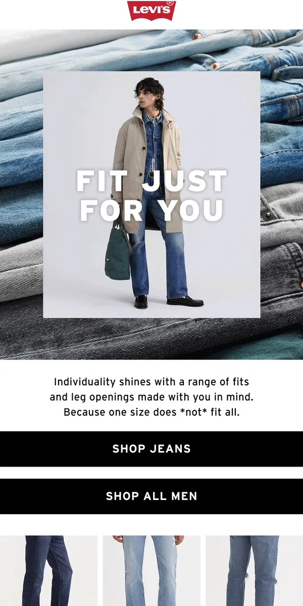 Email from Levi's. Like a glove.