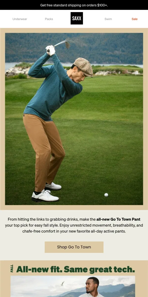 Email from SAXX Underwear. Just in: Your all-new favorite fall pants