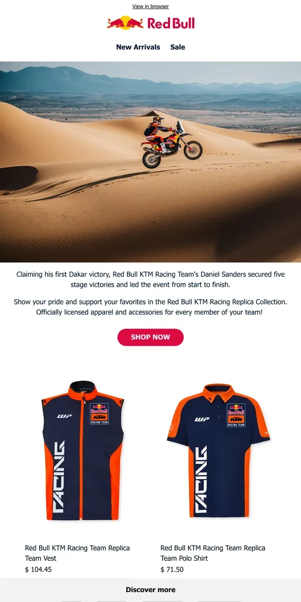 Email from Red Bull. Epic rides 🤝 Desert vibes. 🏜