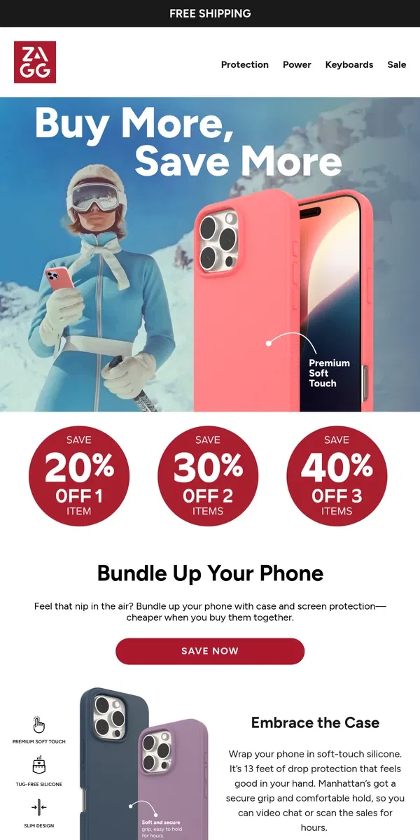 Email from ZAGG. Bundle Up and Save Up to 40% on Screen Protectors and Cases