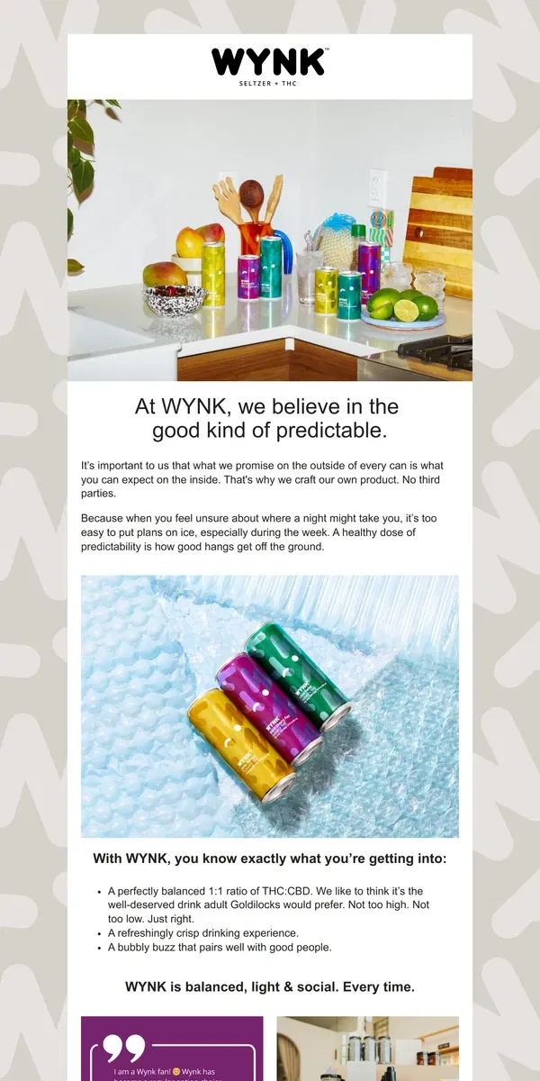 Email from  WYNK. The good kind of predictable