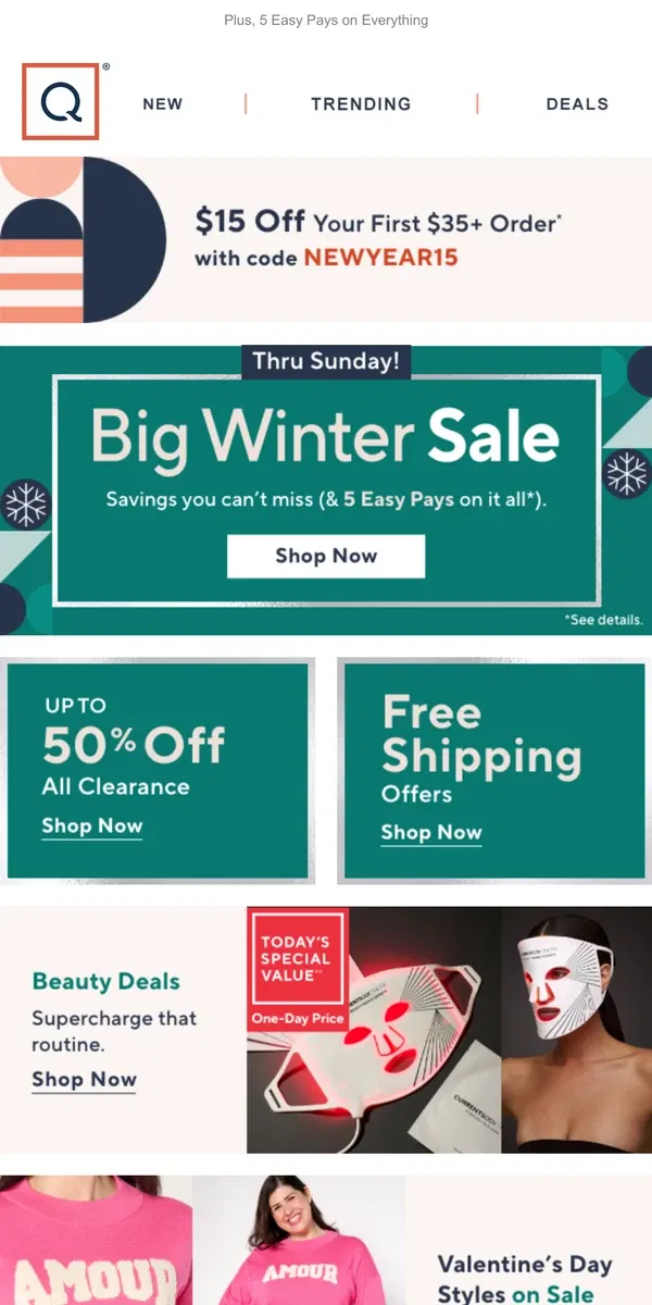 Email from QVC. Don't Miss It! Big Winter Sale