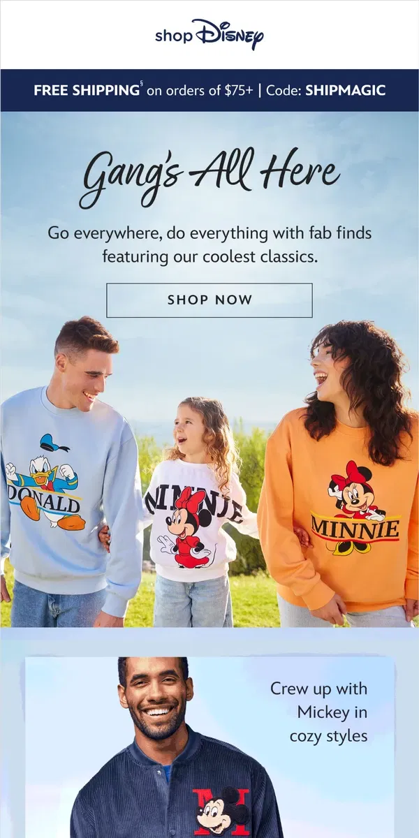 Email from shopDisney. Ear all about it! New Mickey Mouse styles wow