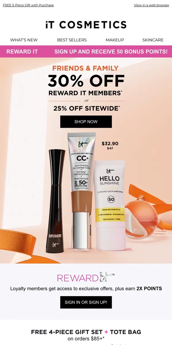 Email from IT Cosmetics. Up To 30% Off Sitewide Starts Now!