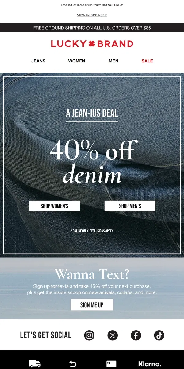 Email from Lucky Brand. 40% Off Our Stevie Flare (& Other Jeans) 😍