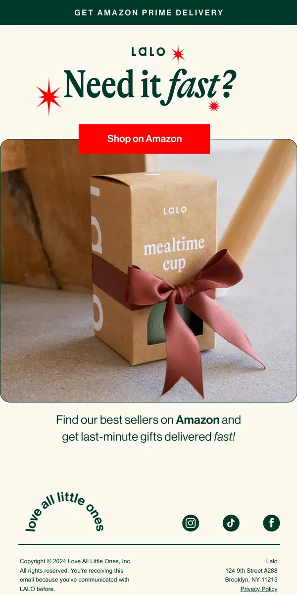 Email from Lalo. Bestselling Lalo gifts 🤝 Amazon Prime delivery