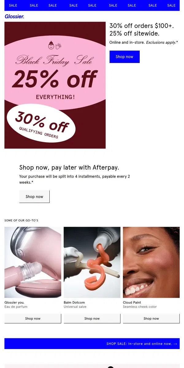 Email from Glossier. Get excited!