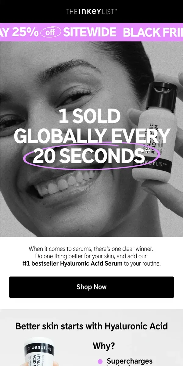 Email from The INKEY List. Meet our #1 best-selling serum (now 25% off) 🤩