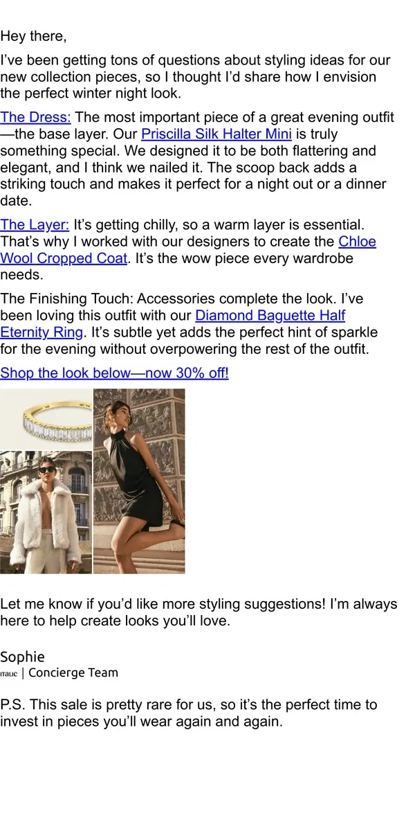 Email from Italic. Re: The perfect holiday look (now 30% off)