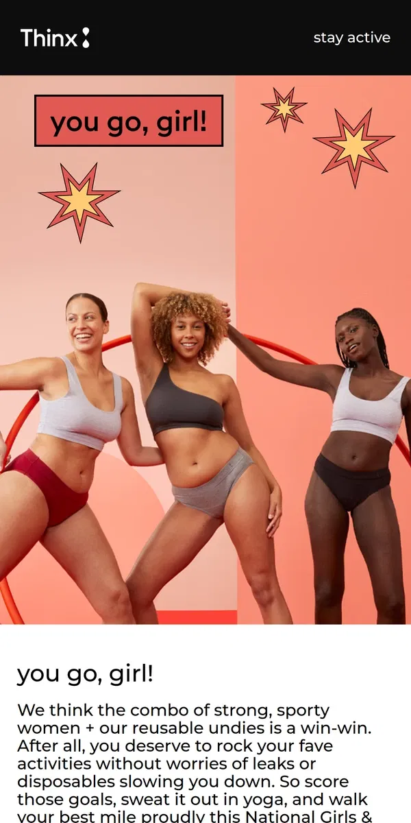 Email from Thinx. 🏃‍♀️Do your sporty thing