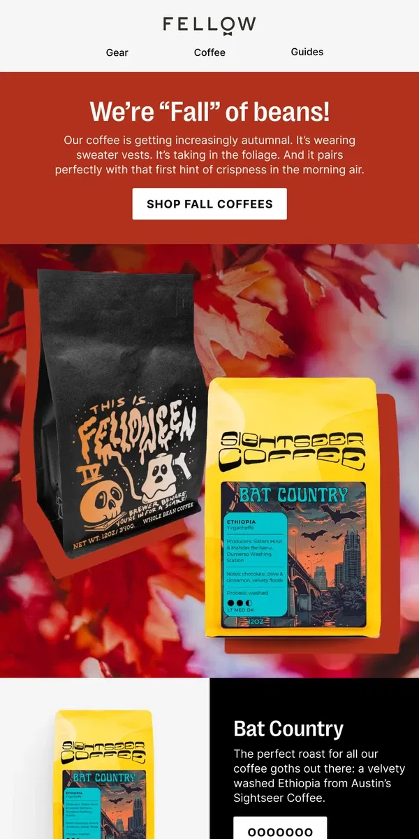 Email from Fellow. We’re “Fall” of beans!