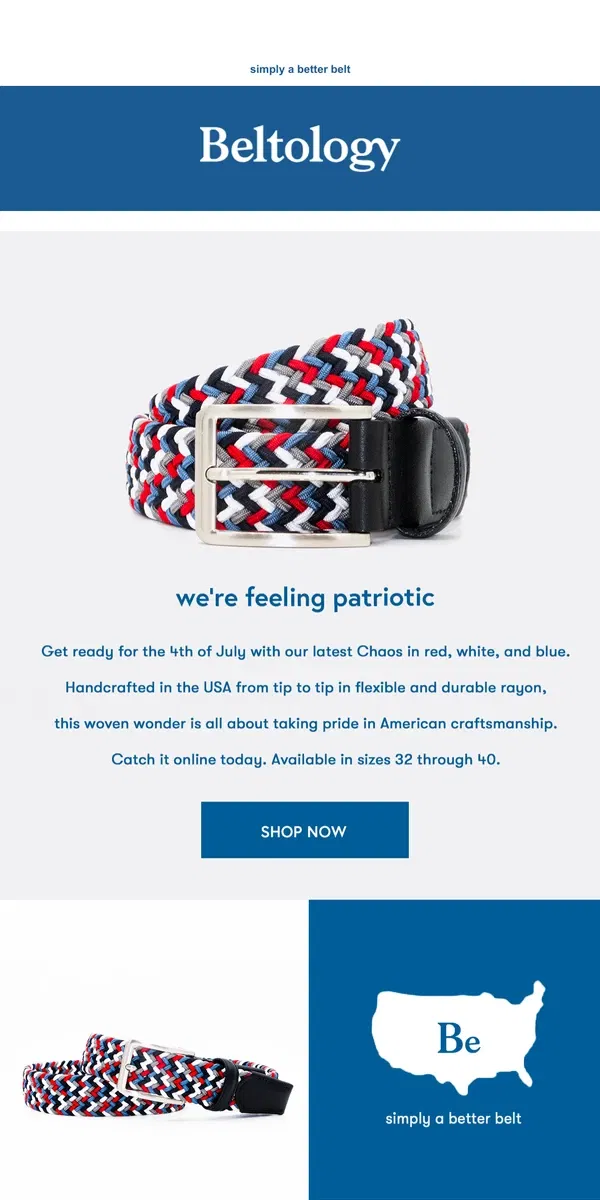 Email from Beltology. Getting ready for the 4th: Chaos is here.