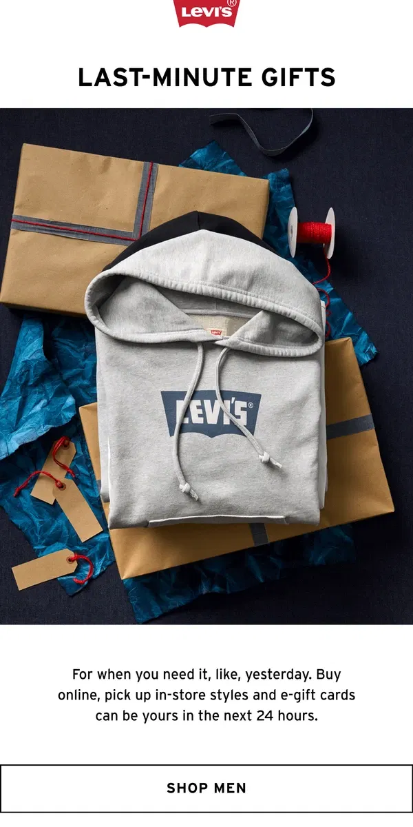 Email from Levi's. Time crunch?