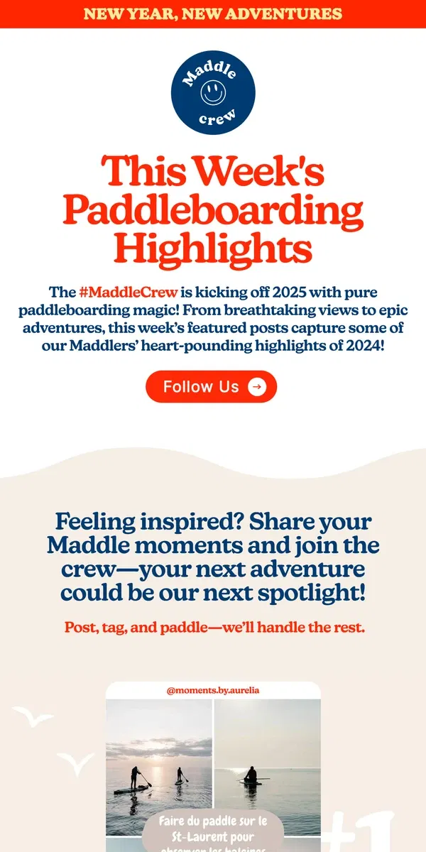 Email from Maddle. New Year, New Paddle Goals