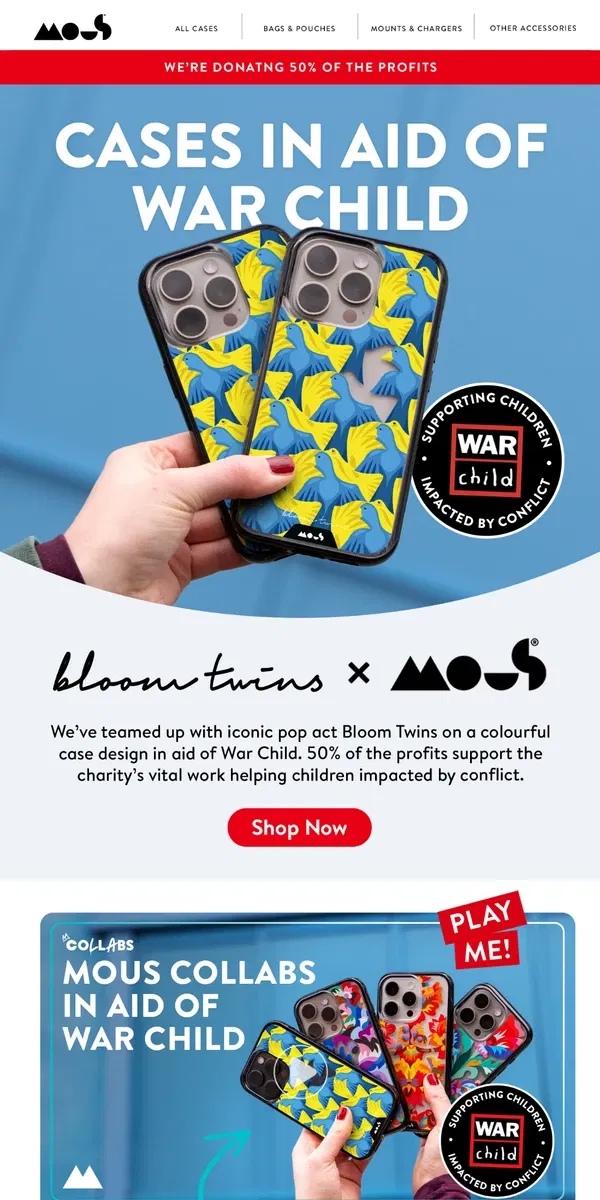 Email from Mous. Cases in aid of War Child